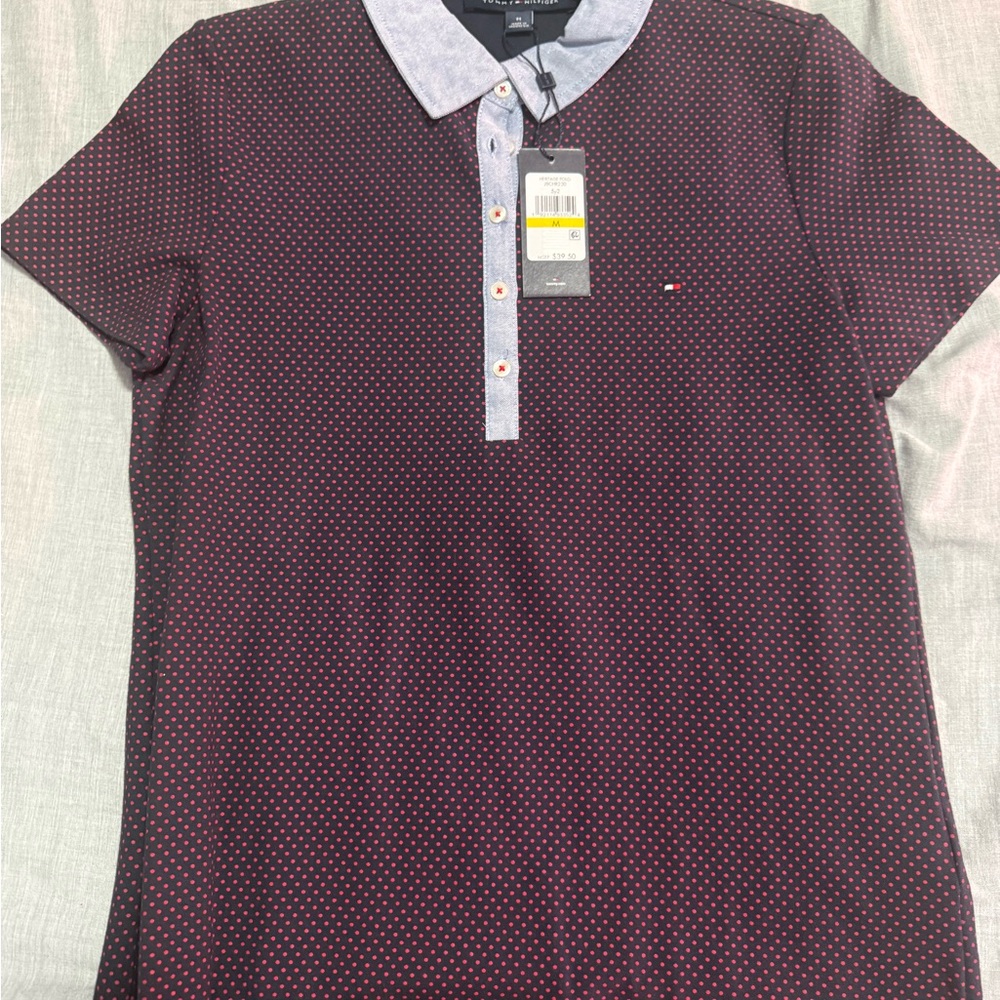 Tommy Hilfiger Women's Burgundy Polo Shirt